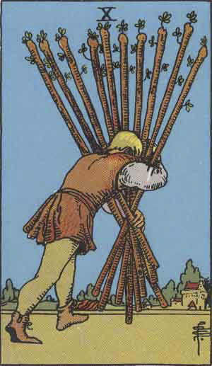 10 of Wands Waite Smith