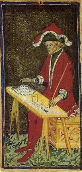 The Juggler (Bagatto) from the Piermont Morgan Visconti-Sforza Tarot