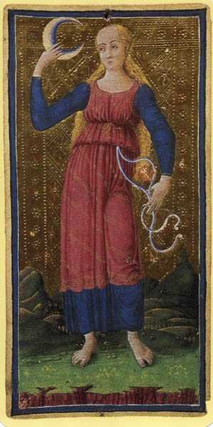 The Moon from the Visconti-Sforza Tarot Bembo Bonifacio Collection