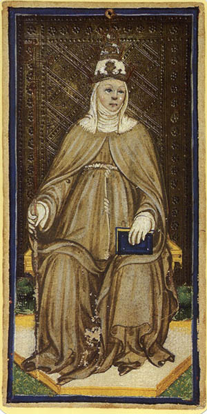 The Popess from the Piermont Morgan Visconti-Sforza Tarot